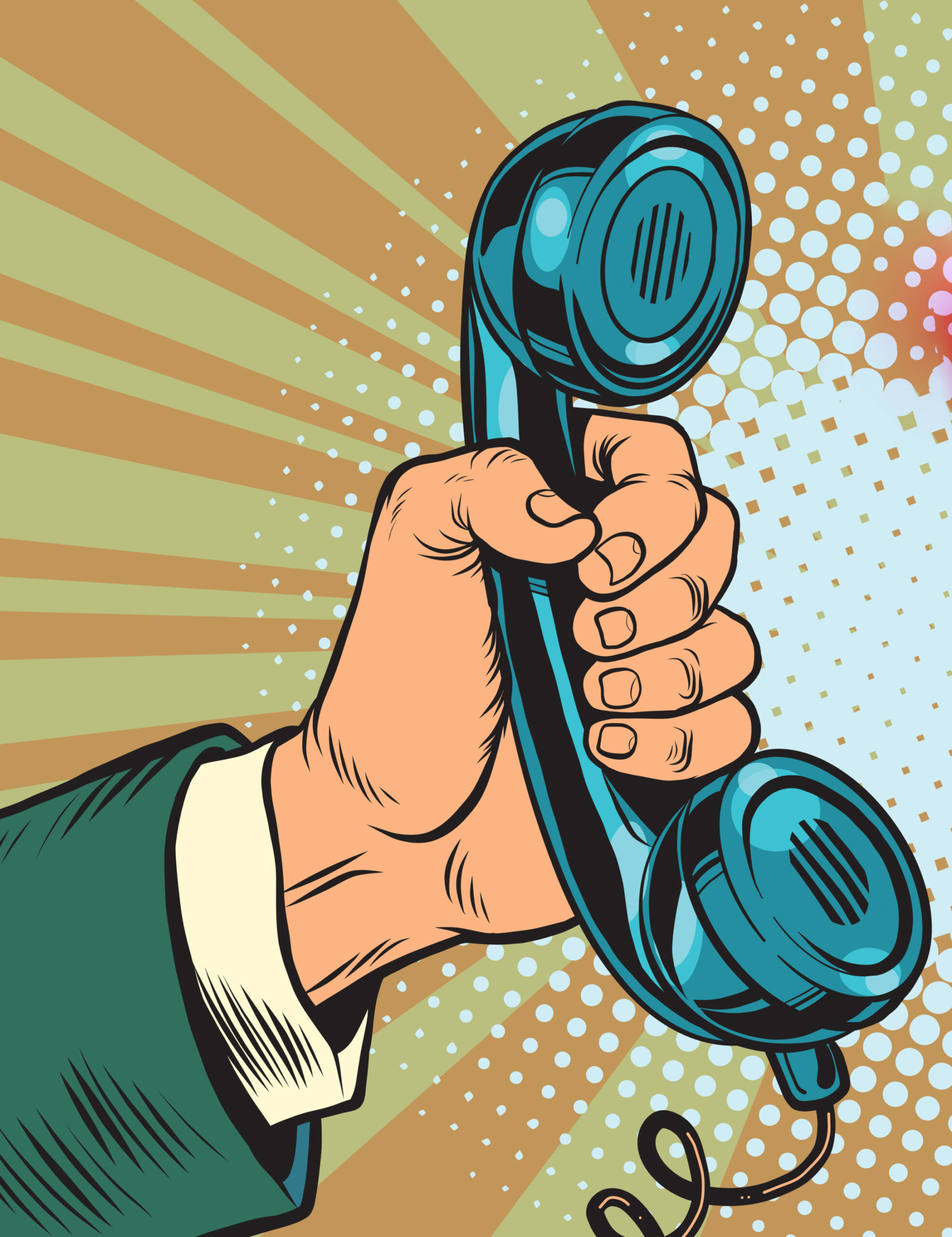 Telefonhörer als Symbol für diskrete Kontaktaufnahme bei Lauschabwehr